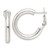 Sterling Silver Polished 25.5x4mm Omega Back Round Hoop Earrings