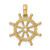 14K 3-D Ships Wheel Charm