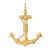 14K 3-D Solid Anchor with Rope Pendant