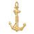 14K 3-D Solid Anchor with Rope Pendant