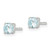 Sterling Silver Polished 4mm Round Light Blue CZ Stud Earrings