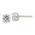 Sterling Silver Polished 6mm Round CZ Heart Basket Set Stud Earrings - QE-C97690F9-3491