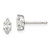 Sterling Silver Polished 6x3mm Marquise Snap Set CZ Stud Earrings