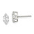 Sterling Silver Polished 7x3.5mm Marquise Snap Set CZ Stud Earrings