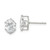 Sterling Silver Polished 8x6mm Oval Snap Set CZ Stud Earrings