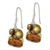 Sterling Silver Polished Amber, Citrine & FW Cultured Pearl Dangle Earrings