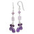Sterling Silver Polished Amethyst, Lavender Quartz & Crystal Dangle Earrings