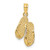 14K 3D Textured CAPE MAY Flip-flop Charm