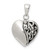Sterling Silver Polished and Antiqued I LOVE YOU Message within a Decorative Scroll Patterned Moveable Opening Shell Heart Pendant