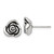 Sterling Silver Polished and Antiqued Rose Post Earrings