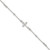Sterling Silver Polished and Beaded White CZ Budded Cross 7 inch with 1 inch Extension Bracelet