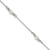 Sterling Silver Polished and Beaded with Acrylic Pearl 9 in with 1 inch Extension Anklet