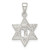 Sterling Silver Polished and D/C Star of David w/Chai Pendant
