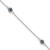 Sterling Silver Polished and Glass Evil Eye 9 inch with 1 inch Extension Anklet