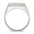Sterling Silver Polished and Grooved White CZ Size 9 Mens Ring
