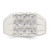 Sterling Silver Polished and Grooved White CZ Square Size 10 Mens Ring
