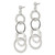 Sterling Silver Polished and Hammered Circles Post Dangle Earrings