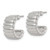 Sterling Silver Polished and Ridged 8.0mm Post C-Hoop Earrings