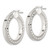 Sterling Silver Polished and Textured 4.00 x 29mm Hoop Earrings