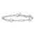 Sterling Silver Polished and Textured Beaded Link Toggle Bracelet