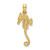 14K 3-D Textured Seahorse with Tail Charm