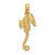 14K 3-D Textured Seahorse with Tail Charm