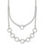 Sterling Silver Polished and Textured Circles Multi-strand 16 inch with 2 inch Extension Necklace