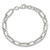 Sterling Silver Polished and Textured Oval Link 7 inch with 0.5 inch Extender Bracelet