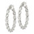 Sterling Silver Polished and Textured Twisted Circle Hoop Earrings