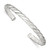 Sterling Silver Polished and Textured Twisted Cuff Bangle Bracelet