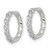 Sterling Silver Polished and Twisted 2.2mm x 12mm CZ Hinged Round Hoop Earrings