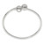 Sterling Silver Polished Ball Ends Flexible Cuff Bangle