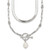 Sterling Silver Polished Baroque White Crystal Pearl Multi-strand 14 inch with 2 inch Extension Necklace