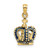 14K 3-D w/ Blue Enamel Crown Charm