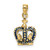 14K 3-D w/ Blue Enamel Crown Charm