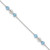 Sterling Silver Polished Bead and CZ 9in Plus 1in. Ext. Anklet