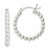 Sterling Silver Polished Beaded Hoop Earrings - QE-74ADA5FE-3593