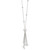 Sterling Silver Polished Beaded Tassel Necklace