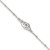 Sterling Silver Polished Beaded White CZ Interlinking Circles 9 inch with 1 inch Extension Anklet