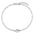 Sterling Silver Polished Beaded White CZ Interlinking Circles 9 inch with 1 inch Extension Anklet