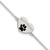 Sterling Silver Polished Black Enamel Pawprint Heart BEST FRIEND 7.5 inch Bracelet