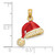 14K 3-D w/ Red and White Enamel Santa Hat Charm
