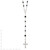 Sterling Silver Polished Black Onyx Rosary Necklace