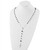 Sterling Silver Polished Black Onyx Rosary Necklace