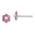 Sterling Silver Polished Children's Stellux Crystal & Imitation Pearl Flower Post Earring Set
