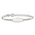 Sterling Silver Polished Curb Link and Acrylic Pearl 5 inch with 1 inch Extension Childrens ID Bracelet