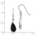 Sterling Silver Polished Curved Onyx Teardrop Dangle Earrings