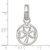 Sterling Silver Polished Cut-out 3-leaf Clover in Circle Pendant