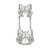 Sterling Silver Polished CZ Butterfly Double Finger Ring - QR-A16A75AD-3283