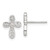 Sterling Silver Polished CZ Cross Post Earrings